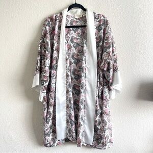 Vintage 90s Victoria Secret Gold Label Floral Paisley Open Front Robe One Size